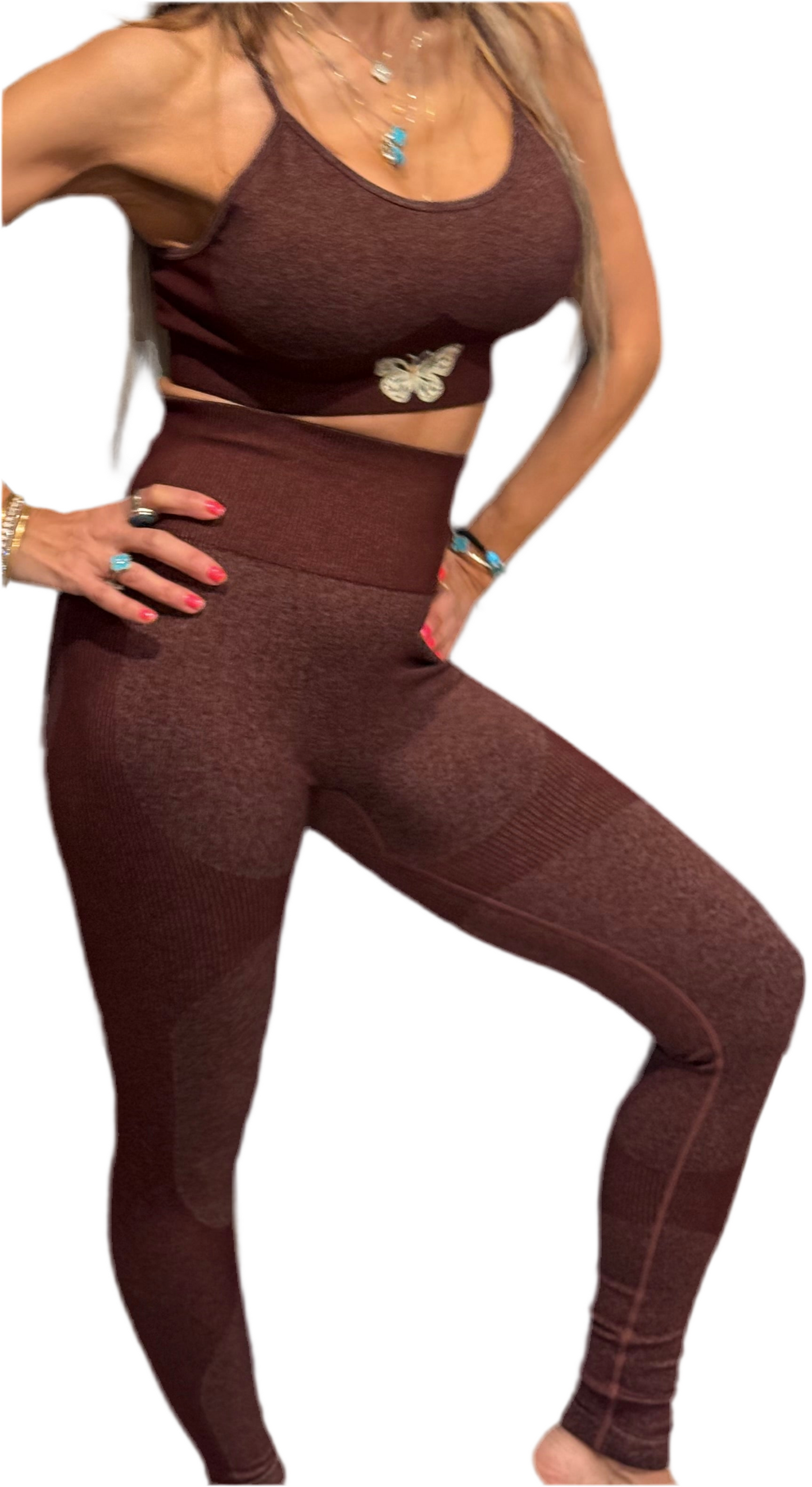 Brown burgundy set