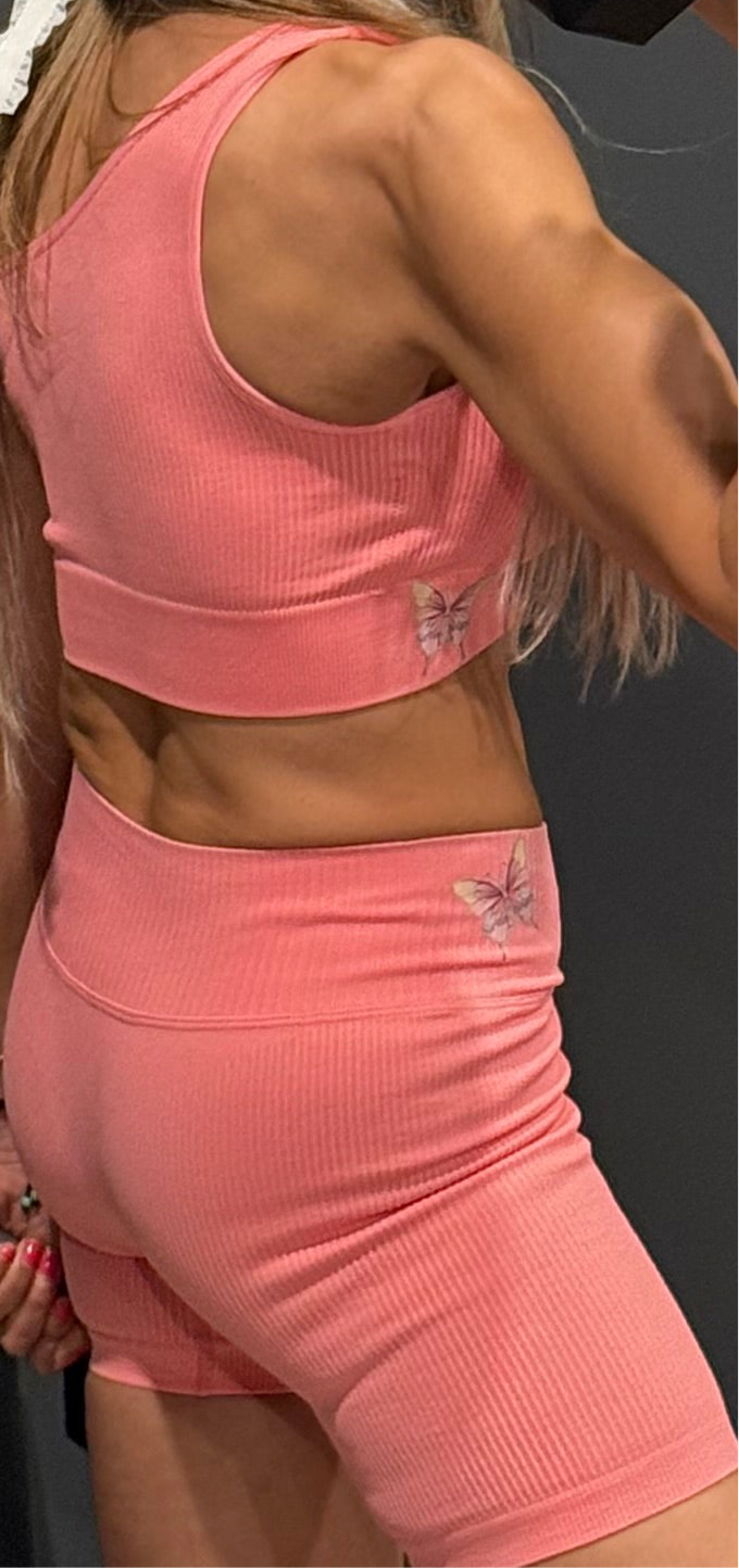 Peach butterfly set